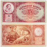 50 korun 1929 - série Nb - neperforovaná -