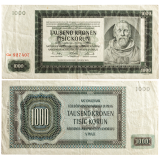 1000 korun 1942 - neperforovaná -