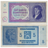 5 korun bez data (1938 / přetisk 1940)