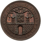 Měděná medaile 1875 - Řemeslnicko průmyslová výstava v Kolíně