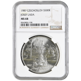 500 Kčs Sté výročí narození Josefa Lady 1987 NGC MS 68
