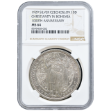 Stříbrná medaile - Milénium sv. Václava 929 - 1929 (velká) NGC MS 64