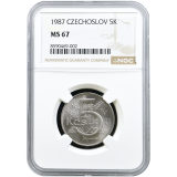 5 korun 1987 NGC MS 67