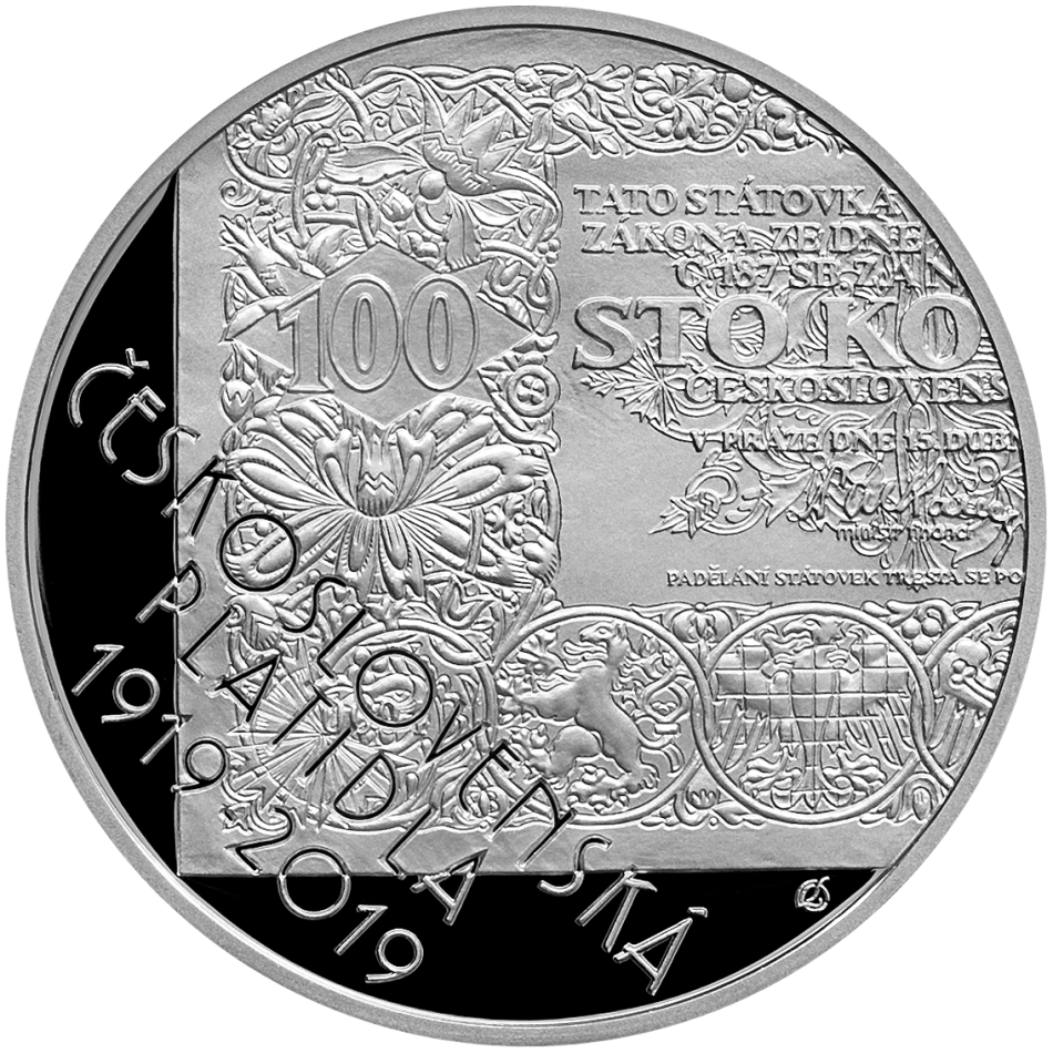500 Kč - 100. výročí Zahájení vydávání československých platidel 2019