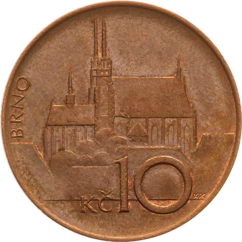 10 korun 1993 - varianta malé Kč -