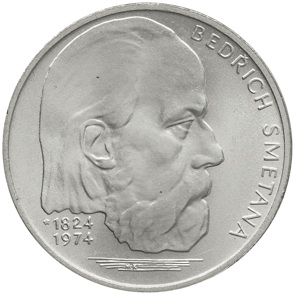 Pamětní stříbrná mince 100 Kčs 150. výročí narození Bedřicha Smetany 1974