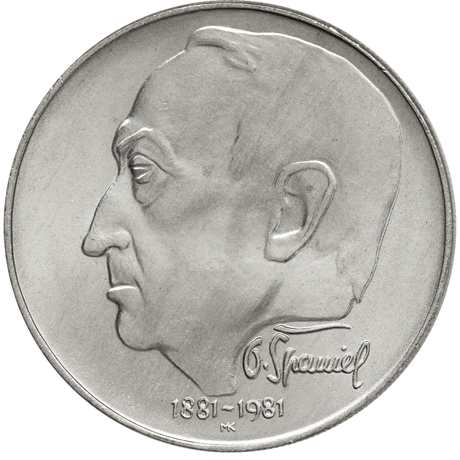 Pamětní stříbrná mince 100 Kčs 100. výročí narození Otakara Španiela 1981