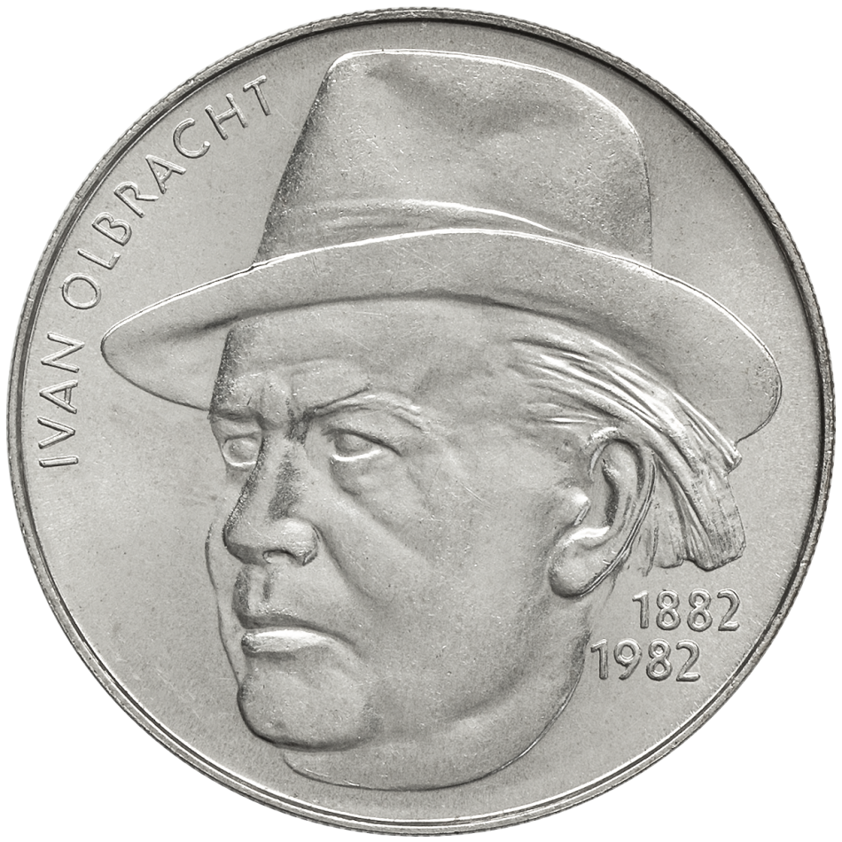 Pamětní stříbrná mince 100 Kčs 100. výročí narození Ivana Olbrachta 1982