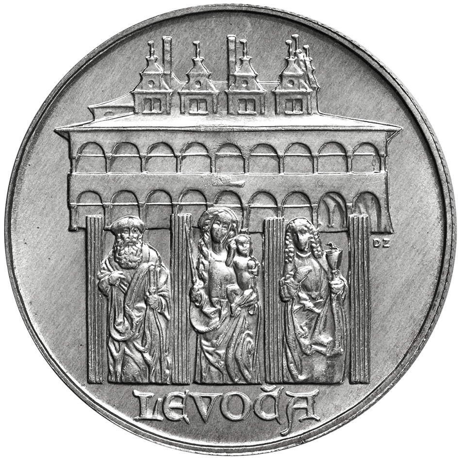 Pamětní stříbrná mince 50 Kčs městská památková rezervace Levoča 1986