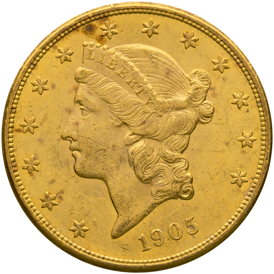 Zlatá mince 20 Dollar 1905