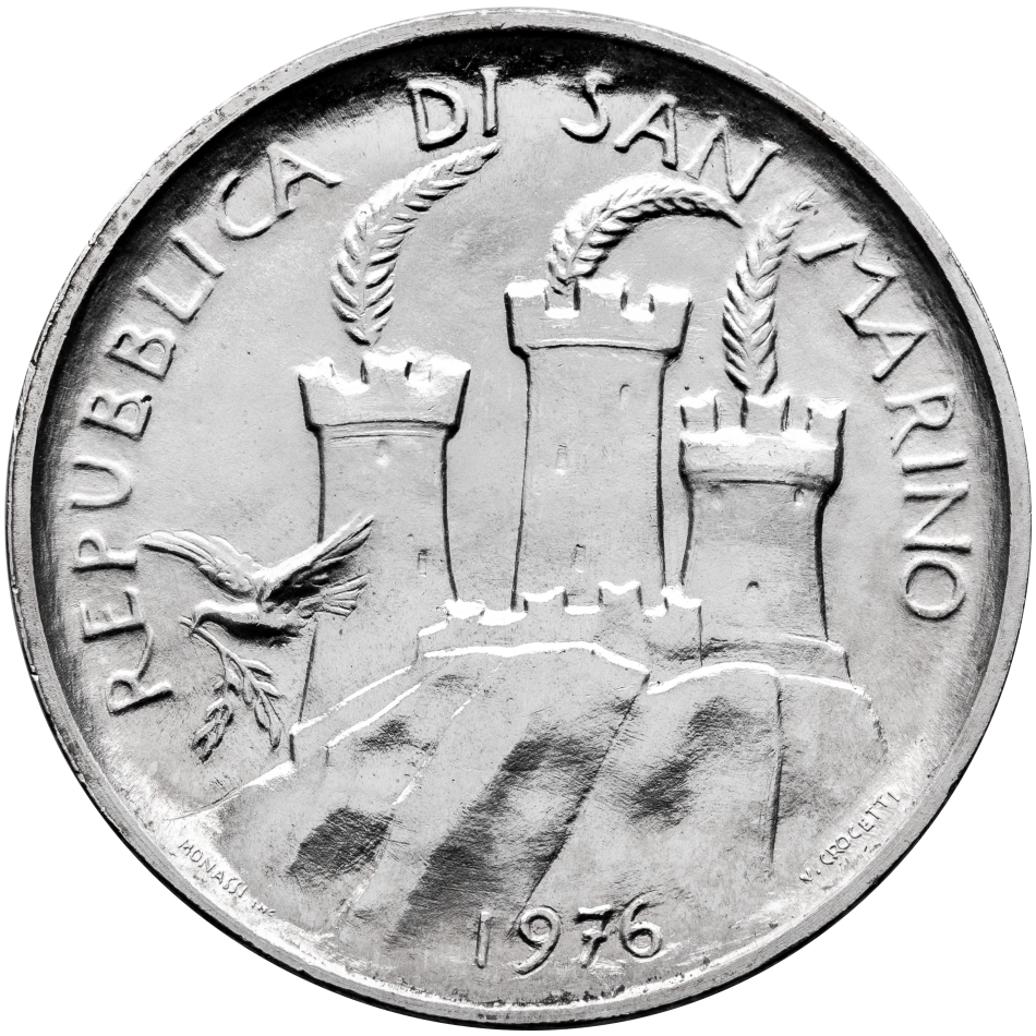 Stříbrná mince 500 Lir 1976