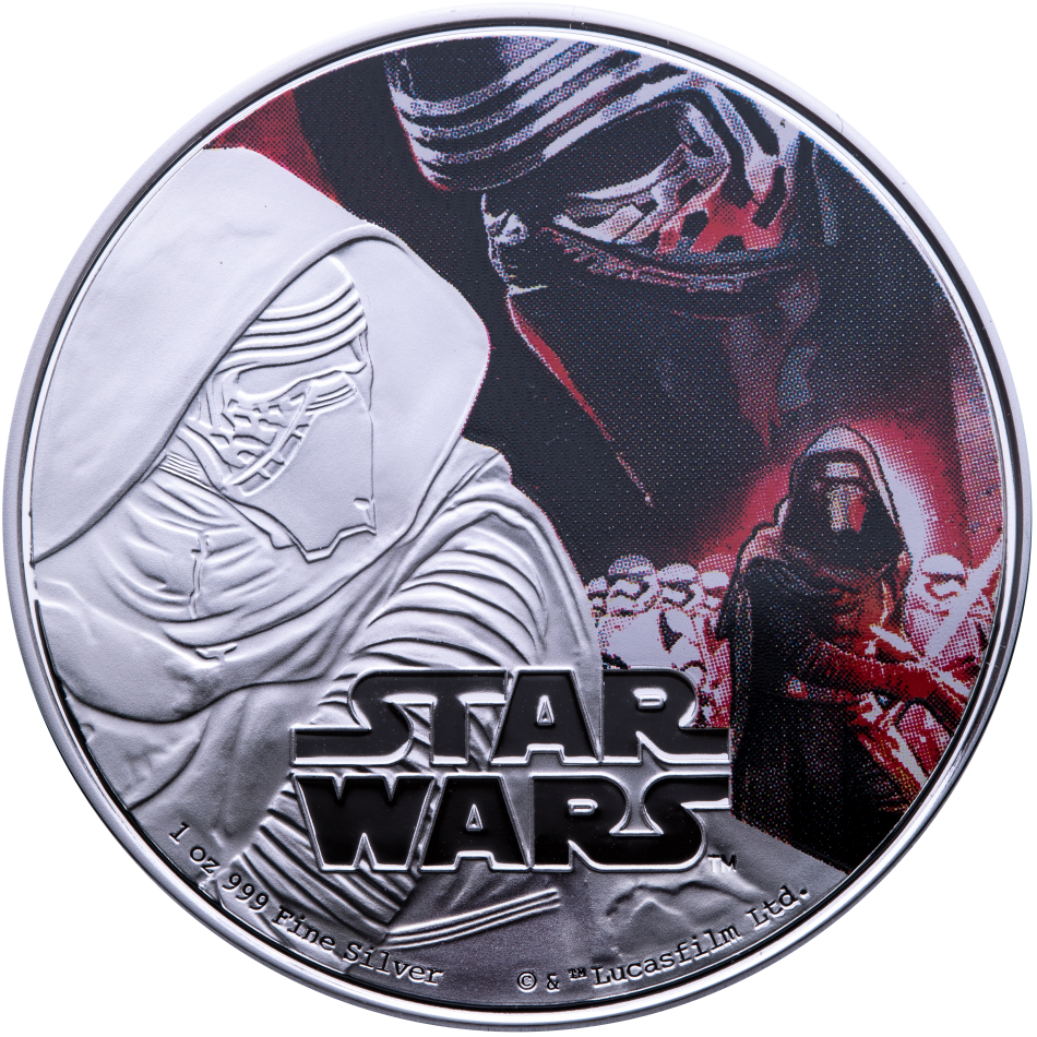 Stříbrná mince Star Wars - Kylo Renn 2016