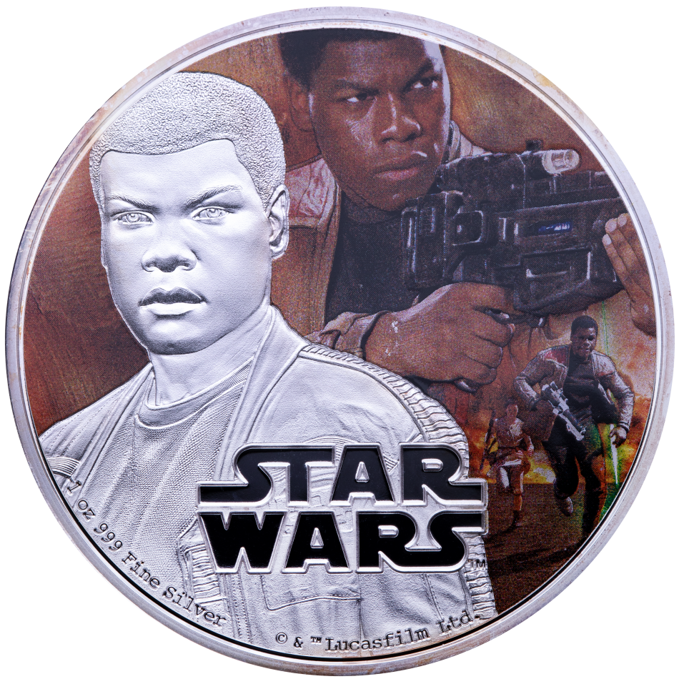 Stříbrná mince Star Wars Finn 2016 Proof
