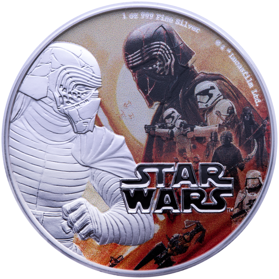 Stříbrná mince Star Wars Kylo Renn 2019 Proof