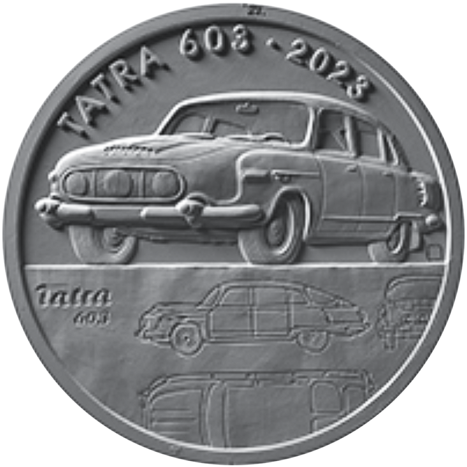 Stříbrná mince 500 Kč 2023 Osobní automobil Tatra 603