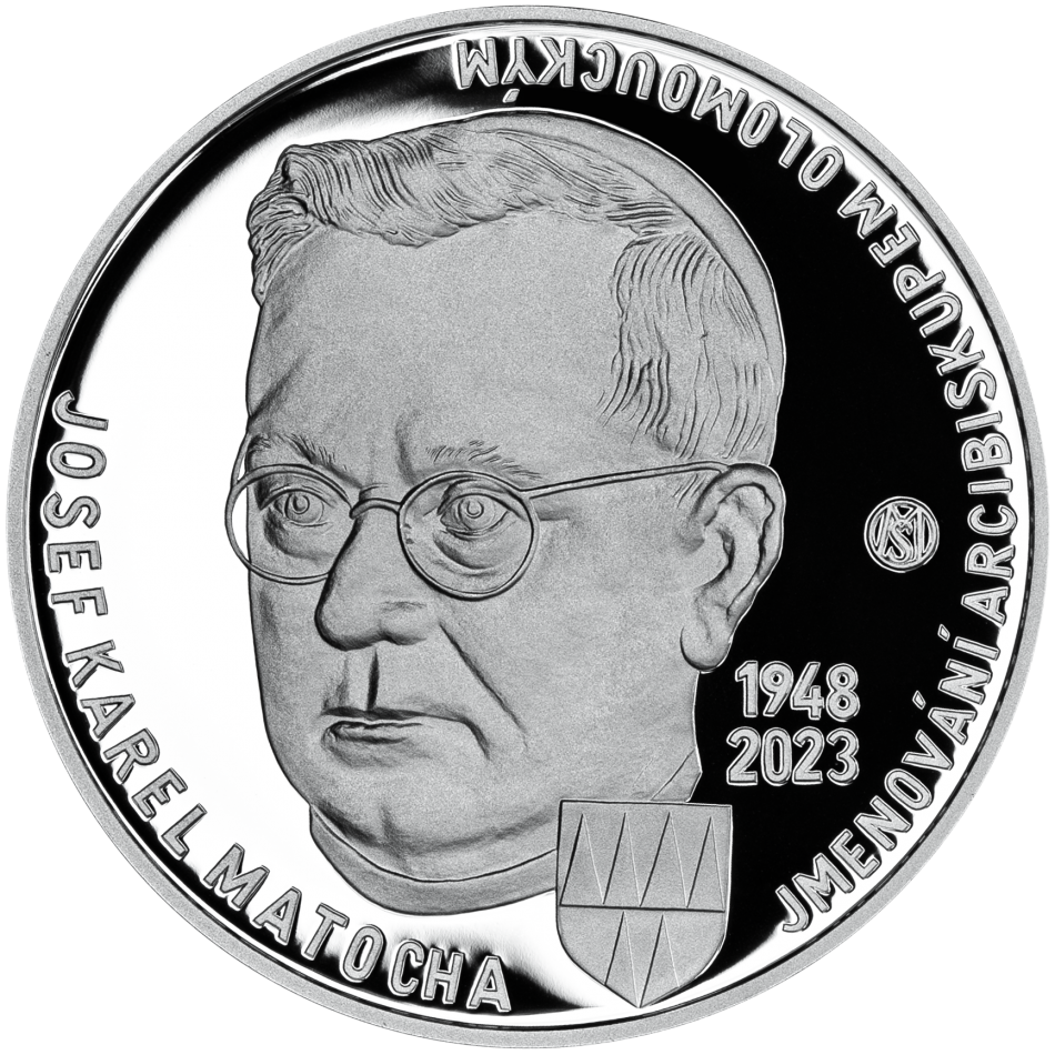 Stříbrná mince 200 Kč 75. výročí jmenování Josefa Karla Matochy arcibiskupem olomouckým 2023 Proof