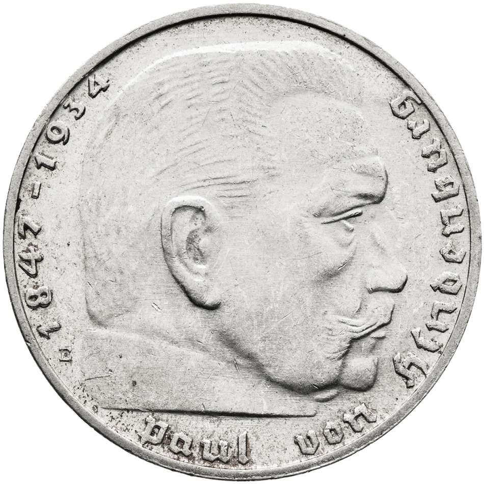 Stříbrná mince 2 Reichsmark 1939 E