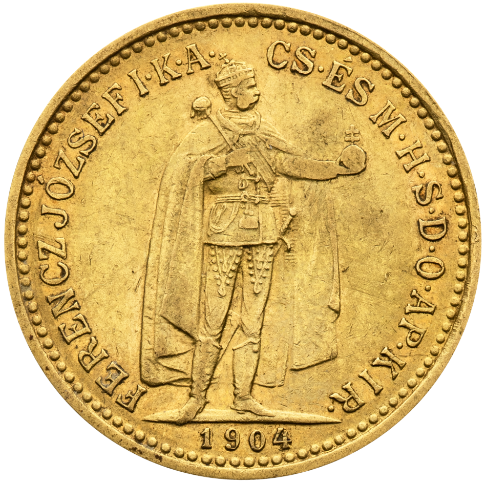 Zlatá mince 10 korun 1904 KB