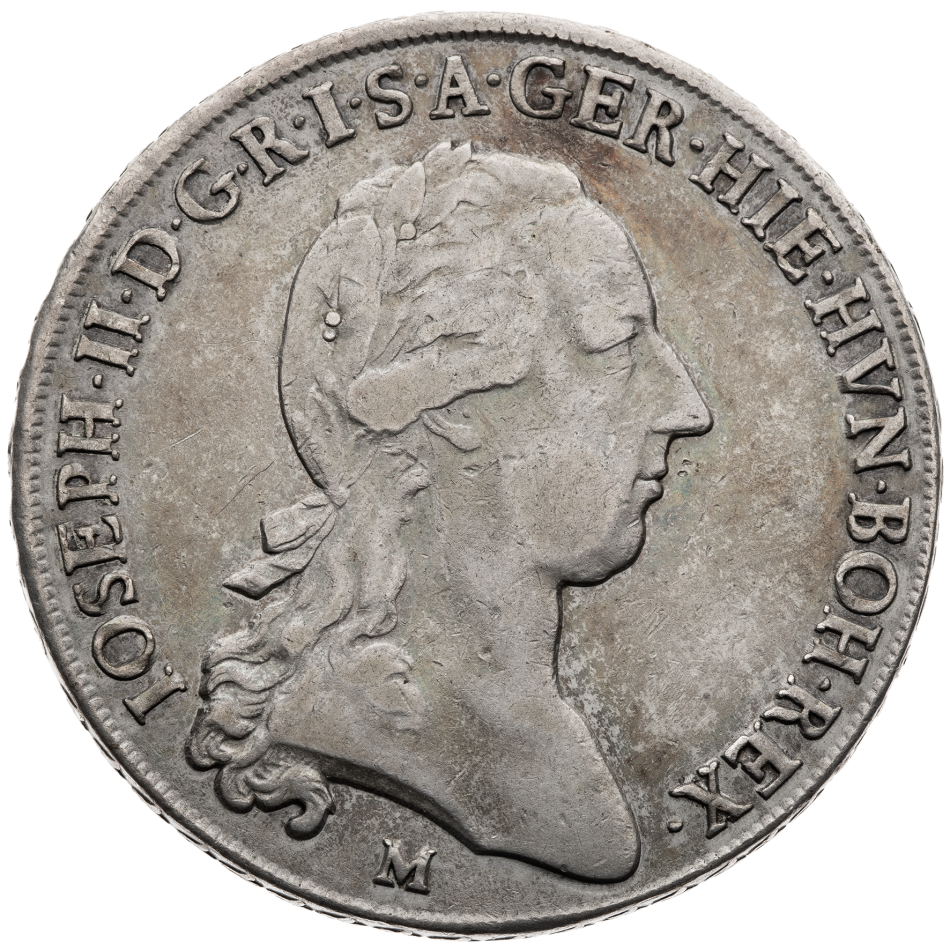 Stříbrná mince Tolar křížový 1789 M - Josef II.