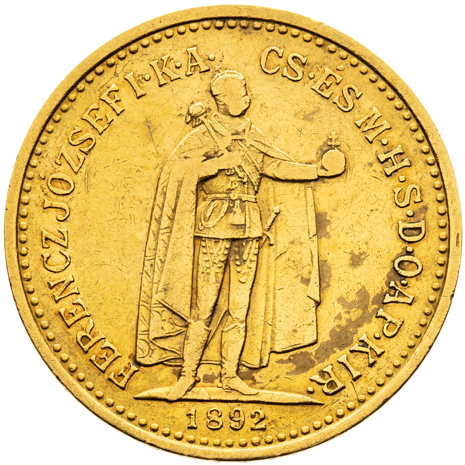 Zlatá mince 10 Korun 1892 KB