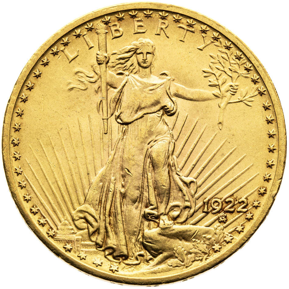 Zlatá mince 20 Dollars 1922