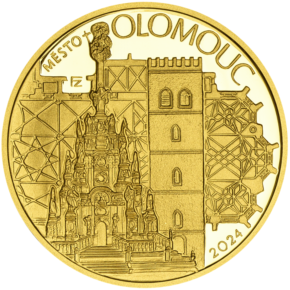 Pamětní zlatá mince 5000 Kč 2024 Město Olomouc proof