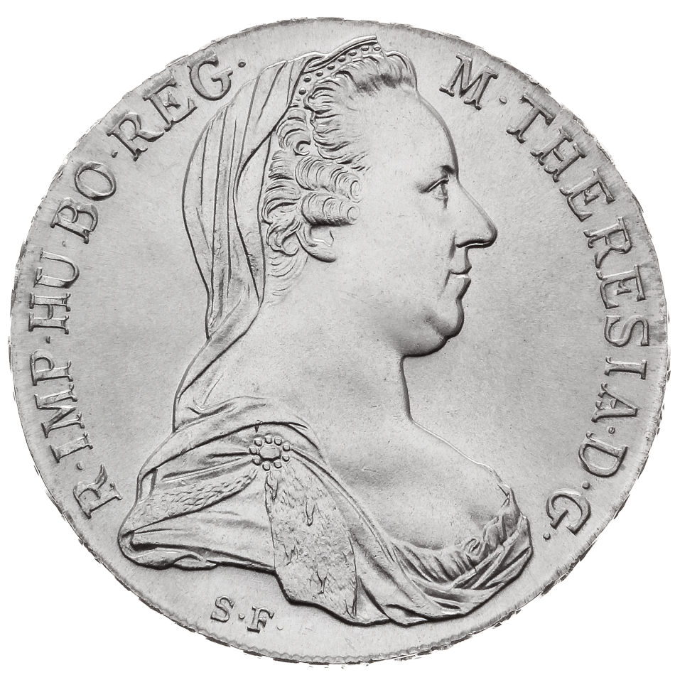 Stříbrný Levántský Tolar - Marie Terezie 1780 - novoražba