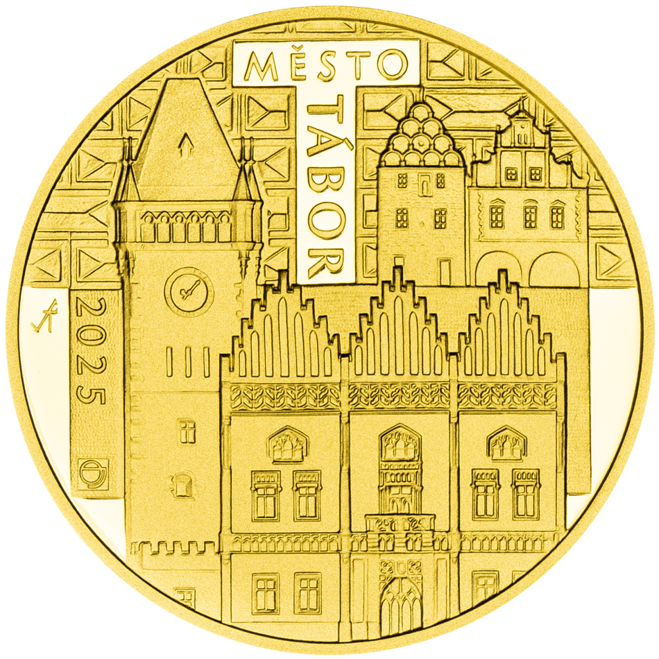 Zlatá mince 5000 Kč 2025 Město Tábor proof