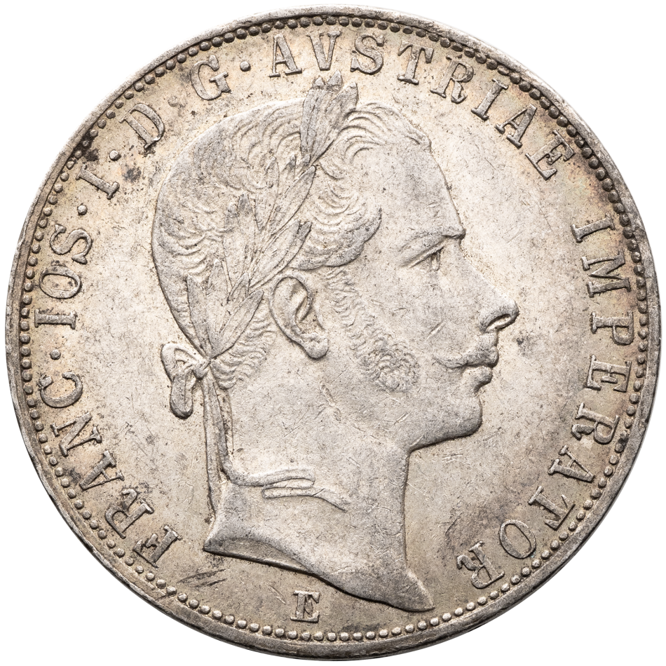 Stříbrná mince 1 Zlatník 1858 E – František Josef I.