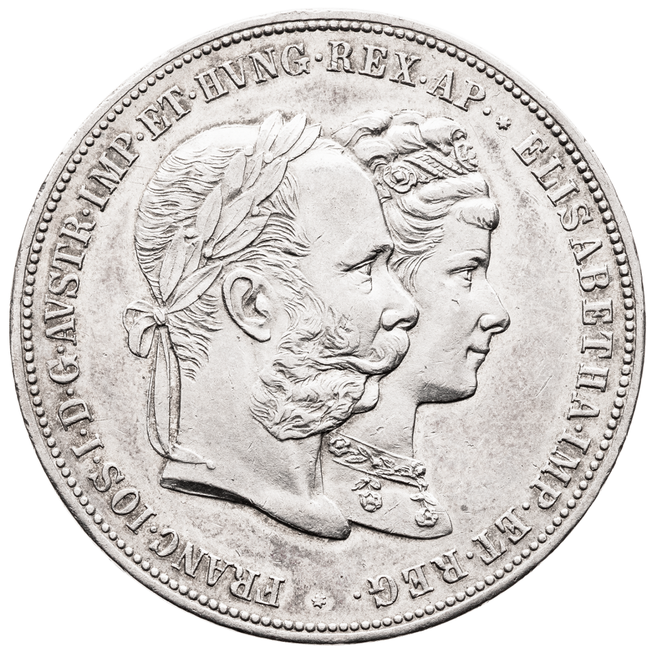 Stříbrná mince 2 Zlatník 1879 - Stříbrná svatba