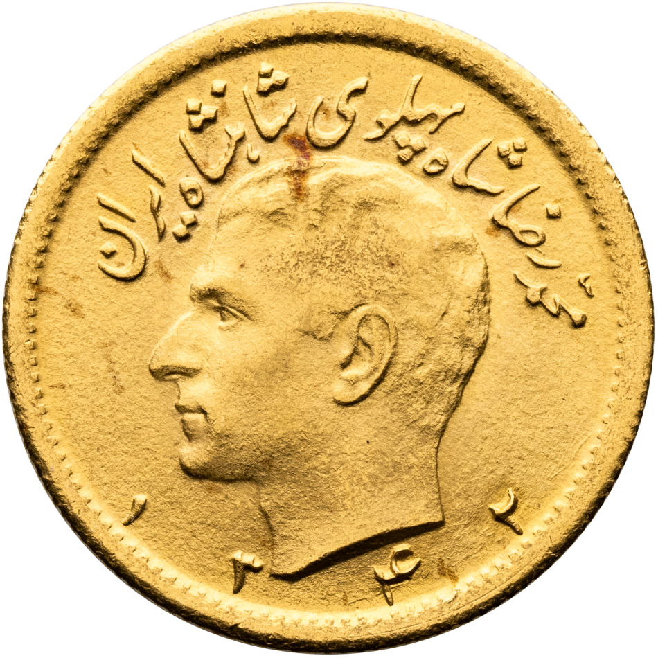 Zlatá mince ½ Pahlaví 1963 (SH 1342) – Mohammad Rezá Pahlaví