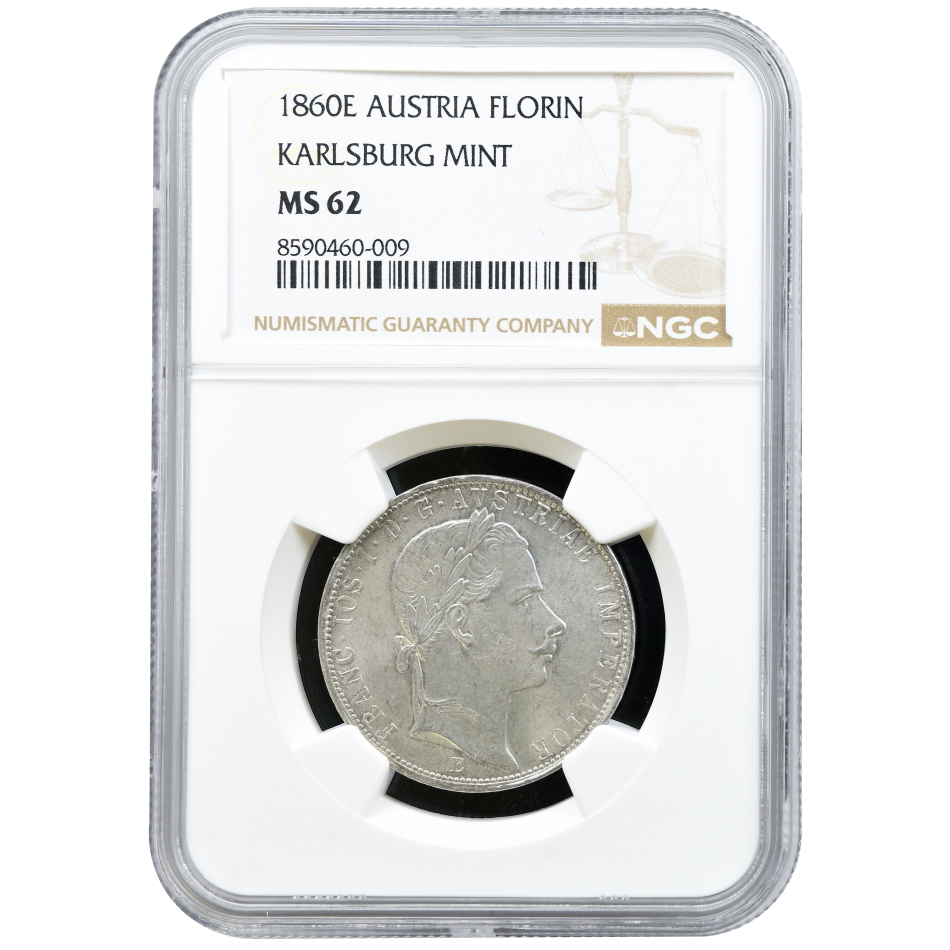 Stříbrná mince 1 Zlatník 1860 E – František Josef I.