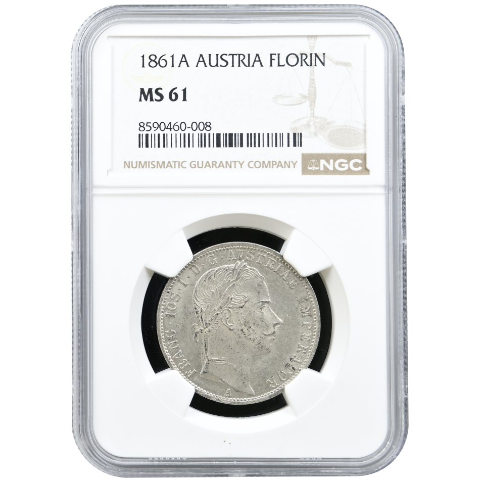 Stříbrná mince Zlatník 1861 A NGC MS 61