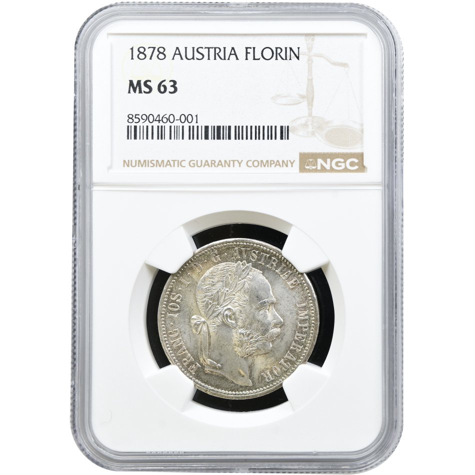 Stříbrná mince 1 Zlatník 1878 - NGC MS 63