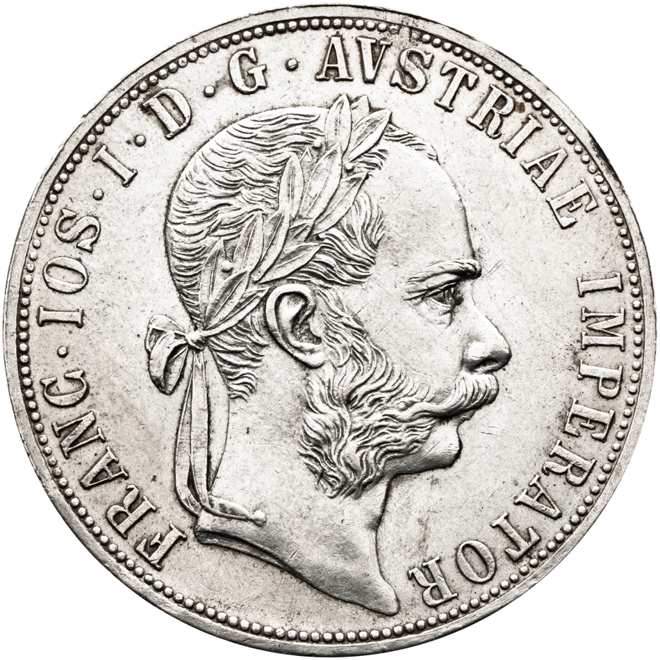 Stříbrná mince 2 Zlatník 1877 – František Josef I., Vídeň