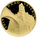 Zlatá mince 5.000 Kč - Hrad Veveří 2019 proof
