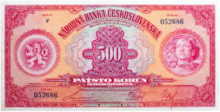 Československá bankovka 500 korun 1929 - série F - neperforovaná -