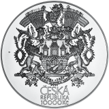 Stříbrná mince 10000 Kč 2022 Založení Velké Prahy leštěná varianta