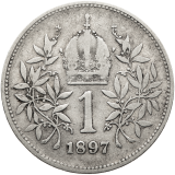 Stříbrná mince 1 koruna 1897