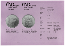 Pamětní stříbrná mince 200 Kč - 500. výročí narození Jana Blahoslava 2023 - Certifikát -