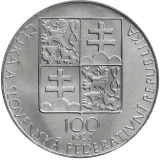 Pamětní stříbrná mince 100 Kčs Bohuslav Martinů 1990