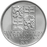 Pamětní stříbrná mince 100 Kčs Antonín Dvořák