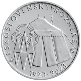 Pamětní stříbrná mince 200 Kč Zahájení pravidelného vysílání Československého rozhlasu 2023 běžná kvalita