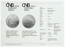 Pamětní stříbrná mince 200 Kč Zahájení pravidelného vysílání Československého rozhlasu 2023 certifikát