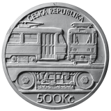 Pamětní stříbrná mince 500 Kč - Tramvaj ČKD Tatra T3 2024