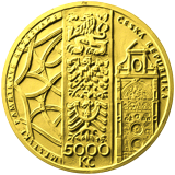 Pamětní zlatá mince 5000 Kč 2024 Město Olomouc