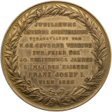 Mosazná medaile - Jubilejní průmyslová výstava ve Vídni 1888