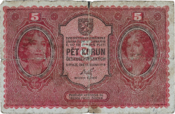 Československá státovka 5 korun 1919 - série 0048