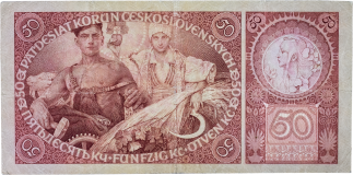 Československá bankovka 50 korun 1929 neperforovaná