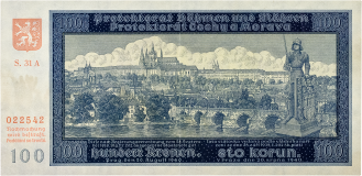 Státovka 100 Kč 1940 – neperforovaná, série 31 A, II. vydání